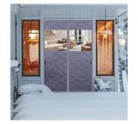 Rideau De Porte Isolant Thermique Rideau Isolant Pour Portes D'hiver Imperméable Coupe-Vent Rideau De Protection Thermique Bloque L'air Froid Avec Fenêtre(Gris,W80*H190cm)