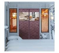 Rideau De Porte Isolant Thermique Rideau Isolant Pour Portes D'hiver Imperméable Coupe-Vent Rideau De Protection Thermique Bloque L'air Froid Avec Fenêtre(Brun,W140*H220cm)