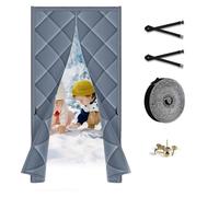 Rideau De Porte Isolant Thermique Rideau Thermique Magnétique Isolant Anti Froid Et Chaleur 60x180cm 70x200cm 90x210cm Isolation En Hiver Moustiquaire Porte Rideau(Gris,160x260cm)