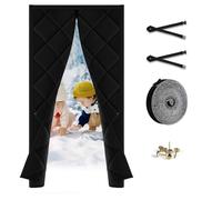 Rideau De Porte Isolant Thermique Rideau Thermique Magnétique Isolant Anti Froid Et Chaleur 60x180cm 70x200cm 90x210cm Isolation En Hiver Moustiquaire Porte Rideau(Noir,210x240cm)
