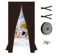 Rideau De Porte Isolant Thermique Rideau Thermique Magnétique Isolant Anti Froid Et Chaleur 60x180cm 70x200cm 90x210cm Isolation En Hiver Moustiquaire Porte Rideau(Café,180x260cm)