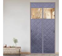 Rideau De Porte Isolant Thermique W60-200cm Isolation Porte Magnétique, Rideau De PorteExterieur, Au Froid Et Au Bruit, Adapté Aux Animaux Domestiques(Gris,W75*H185cm)