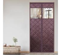 Rideau De Porte Isolant Thermique W60-200cm Isolation Porte Magnétique, Rideau De PorteExterieur, Au Froid Et Au Bruit, Adapté Aux Animaux Domestiques(Café,W90*H215cm)