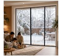 Rideau de Porte Isothermique Transparent Sans Perçage W300xH185cm Noir | Rideau de porte isolant transparent sans perçage.Double ouverture magnétique automatique, EVA épais,robuste et durable.