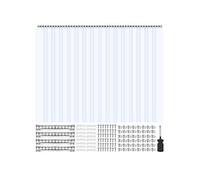 Rideau De Porte Lanières PVC 8 Lamelles Transparentes 2mm Isolation 244x244cm