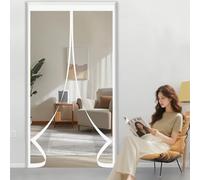 Rideau de Porte Magnétique 100 x 175 cm Chaud Coupe-Vent et Insonorisant, Chaud en Hiver et Frais en Été Magnétique Moustiquaire pour Chambre à Coucher, Cuisine, A