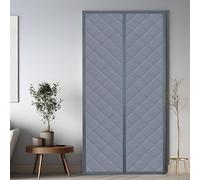 Rideau de Porte Magnétique 108 x 210 cm à Isolation Thermique Couverture D'Écran en Hiver Fermeture Automatique pour Porte de Balcon, gris argenté