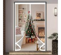 Rideau de Porte Magnétique 120 x 178 cm Fermeture Automatique - Coupe-Ven- avec Protection Thermique Magnétique Moustiquaire Rideau pour Cuisine et Salon de Porte, A