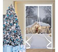 Rideau de Porte Magnétique 285 x 180 cm Fermeture Automatique, Anti Froid et Chaleur, Imperméable Rideau de Porte D'Hiver Magnétique pour Cuisine et Salon de, A