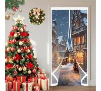 Rideau de Porte Magnétique 285 x 95 cm Fermeture Automatique - Coupe-Ven- avec Protection Thermique Moustiquaire Magnétique pour L'Hiver pour Cuisine et Salon de Porte, A