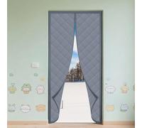 Rideau de Porte Magnétique 76 x 223 cm Coupe Vent pour Garder Au Chaud et Insonorisant Porte avec Magnétique Fermeture Automatique pour L'Été et L'Hiver, gris argenté