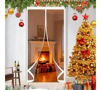 Rideau de Porte Magnétique à Isolation 140 x 200 cm Durable, Coupe-Vent, Imperméable, Fermeture Automatique Magnétique Moustiquaire Rideau pour Cuisine, Chambre à Coucher, A