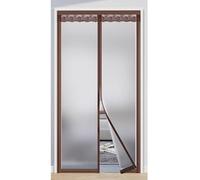 Rideau de porte magnétique à isolation énergétique avec bande magnétique intégrale, opaque, durable et résistant à l'usure, pour une utilisation toute l'année, marron, 90 x 210 cm