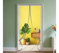 Rideau de Porte Magnétique à Isolation Thermique 100 x 287 cm Thermiquement et Auto Rideau de Porte Isolation Thermique Fermeture Automatique pour Cuisine et Salon, Gris