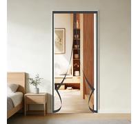 Rideau de Porte Magnétique à Isolation Thermique 65 x 215 cm Coupe Vent Imperméable Manchon de Porte à L'Épreuve Du Vent Fermeture Automatique pour Cuisine et Salon, Noir