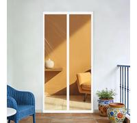 Rideau de Porte Magnétique à Isolation Thermique 90 x 253 cm Coupe Vent Imperméable Rideau de Porte Thermique Coupe Fermeture Automatique pour de Balcon, Blanc