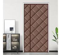 Rideau de porte magnétique à isolation thermique coupe-vent en tissu Oxford épais et coton multicouche 95 cm x 230 cm Marron Économie d'énergie et réduction du bruit Indispensable pour la maison