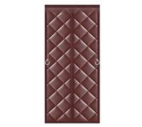 Rideau de porte magnétique à isolation thermique en coton PU marron pour l'hiver, économie d'énergie, réduction du bruit, convient à toutes les portes, 85 x 220 cm
