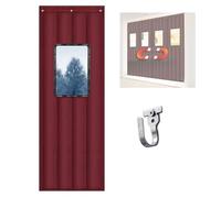 Rideau de porte magnétique à isolation thermique en tissu Oxford avec fenêtre, garde au chaud, rouge, 80 x 250 cm, parfait pour temps froid