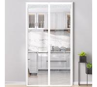 Rideau de Porte Magnétique à Isolation Thermique Épaissir Transparent Pvc Rideau de Porte Thermique Isolation Panneau Imperméable Rideau de Porte,Fermeture Automatique (90x220cm)