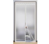 Rideau de porte magnétique à isolation thermique givré avec bande magnétique complète pour toutes saisons - Efficacité énergétique - Réduction du bruit - Blanc - 100 x 230 cm