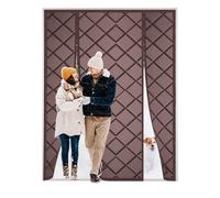 Rideau de porte magnétique à isolation thermique gris coupe-vent et insonorisant pour terrasse d'hiver et portes coulissantes 290 x 180 cm