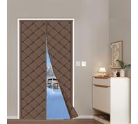 Rideau de porte magnétique à isolation thermique, insonorisant, économe en énergie, bloque le vent et le bruit, empêche la perte de chaleur, marron, 160 x 240 cm, idéal pour la maison et le bureau