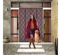 Rideau de Porte magnétique à Isolation Thermique, Porte moustiquaire magnétique à Double ouverture, Couverture de Porte Thermique améliorée,Isolation Rideau de Porte D'ntrée Sans Perçage-160x210cm