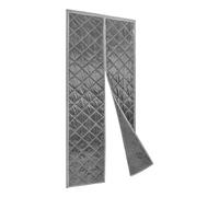 Rideau de porte magnétique à isolation thermique - Rideau de porte moustiquaire - Rideau de porte à ouverture centrale - Rideau occultant - Imperméable - 95 x 210 cm (gris)