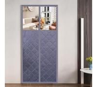 Rideau De Porte Magnétique Avec Fenêtre Transparente Bloque L'air Froid Coupe-Vent Rideau Séparation De Pièce Fermeture Automatique Pour Chambre Cuisine Portes D-e Balcon(Gris,200x260cm)