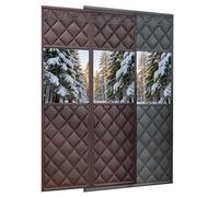 Rideau De Porte Magnétique Couverture De Porte Avec Fenêtre Isolant Thermique Anti Froid Et Isolant Phonique Rideau Portes Pour Garage En Hiver(Gris,120x210cm)