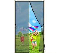 Rideau de porte magnétique en maille durable avec poids et joint magique mains libres pour animaux domestiques et enfants Noir 275 x 255 cm