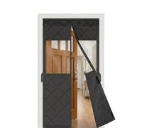Rideau de Porte Magnétique Isolant Thermique Auto-Absorbant | Couverture Anti Froid et Coupe-Vent Sans Perçage pour Porte d'Entrée Balcon Couloir(Black,27"x87"//70x220cm)