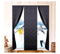 Rideau De Porte Magnétique Isolant Thermique Pour L'hiver Rideau Thermique Coupe-Vent - Tissu Oxford - Isolant Phonique Et Anti-froid - Fermeture Automatique(Black,W130*H205cm)