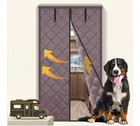 Rideau de Porte Magnétique, Isolant Thermique, Rideau Anti Froid | Sans Perçage, Coton Épais Coupe-Vent et Imperméable, pour Porte d'Entrée(Brun,205x270cm)