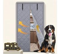 Rideau de Porte Magnétique, Isolant Thermique, Rideau Anti Froid | Sans Perçage, Coton Épais Coupe-Vent et Imperméable, pour Porte d'Entrée(Gris,175x220cm)