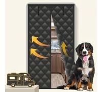 Rideau de Porte Magnétique, Isolant Thermique, Rideau Anti Froid | Sans Perçage, Coton Épais Coupe-Vent et Imperméable, pour Porte d'Entrée(Noir,120x220cm)