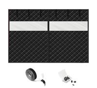 Rideau de Porte Magnétique Isolé Thermique, Kit D'isolation pour Portes de Garage, Rideaux Isolant Coton, Couverture D'Écran en Hiver 210 220 230 240 244 250 270 360cm(Blacks,W360xH305CM)