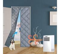 Rideau de Porte Magnétique Isolé Thermique, Magnétique Isolant Thermique Porte, Tissu Oxford, Coupe-Vent et Chaud, pour Cuisine et Salon Garage(Brown,W160*H230cm)