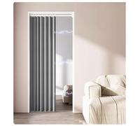 Rideau de porte magnétique pliable - Imperméable - Isolation thermique - Séparateur de pièce - Porte accordéon d'intérieur (gris, l 47 x H 190,5 cm)