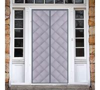 Rideau de porte magnétique robuste à isolation thermique, coupe-vent, barrière d'air froid pour cuisine, 160 x 220 cm, gris résistant au chaud et au froid, écran d'économie d'énergie