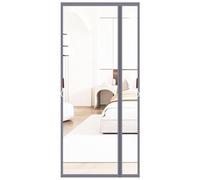 Rideau de porte magnétique transparent isolant thermique, porte moustiquaire magnétique, chambre à coucher, pièce climatisée, hiver, coupe-vent, fermeture automatique (gris, 100 x 230 cm)