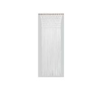 Rideau de porte - MOREL - Tressage macramé - Jersey de coton - 90 x 200 cm - Blanc
