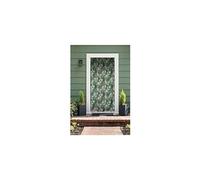 Rideau de porte moustiquaire en toile feuilles tropicales 140 x 225 cm -