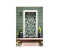 Rideau de porte moustiquaire en toile feuilles tropicales 140 x 225 cm - morel