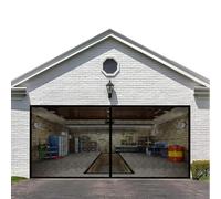 Rideau de porte moustiquaire magnétique 2 pièces sans perforation, rideau de porte anti-moustique pratique rideau de garage(274 * 213cm)