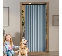 Rideau de Porte Occultant 105 x 161 cm Anti Froid et Chaleur Magnétique Impermeable à Oeillets Décoratif Rideau Accordéon Placard pour Chambre, Salon Décoration de Fenêtre, Bleu