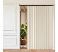 Rideau de Porte Occultant 121 x 150 cm Anti Bruit, Opaque, Bloquer, Separation, Anti Froid Occultant Chaleur Rideau Accordéon Placard pour Salon, Balcon, Chambre Moderne, Beige