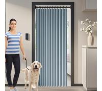 Rideau de Porte Occultant 122 x 162 cm Anti Froid et Chaleur Magnétique Impermeable à Oeillets Décoratif Rideau de Porte Pliant pour Salon, Balcon, Chambre Moderne, Bleu