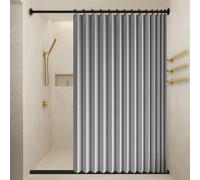 Rideau de Porte Occultant 142 x 196 cm Anti Froid et Chaleur Magnétique Impermeable à Oeillets Décoratif Rideau Accordéon Porte Entrée pour Salon, Balcon, Chambre Moderne, Gris